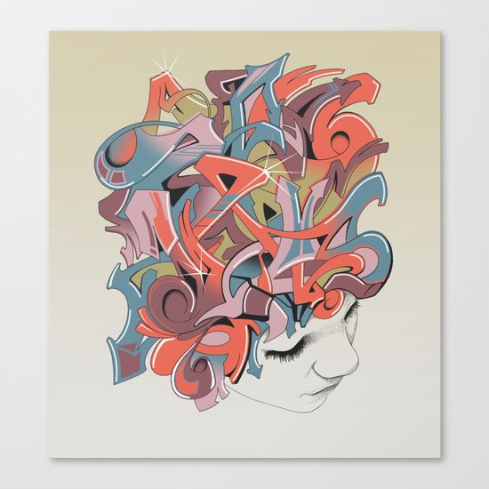Graffiti Head Canvas Print