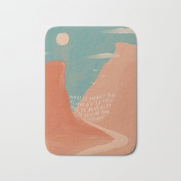 Warm Canyons - What Is Meant To Be - Quote Bath Mat | Mountains, Painting, Digital, Hope, Comfort, Handlettering, Pastel, Mhn, Motivation, Landscape 