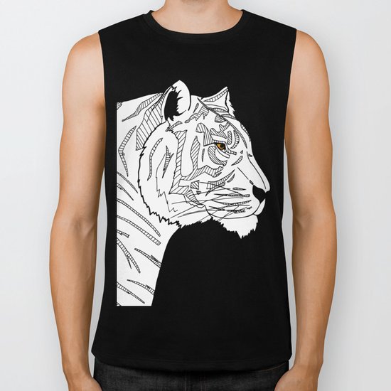 White Tiger Biker Tank
