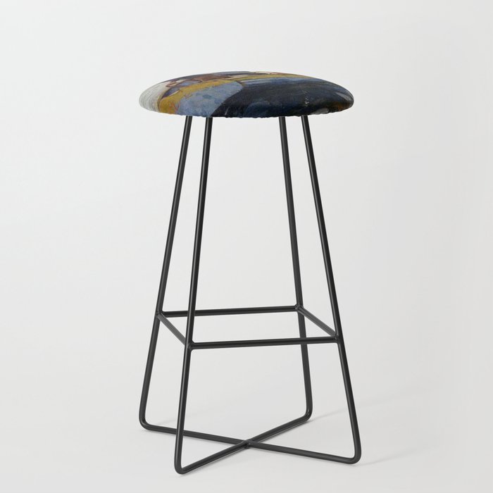 Fisherman vintage painting Bar Stool