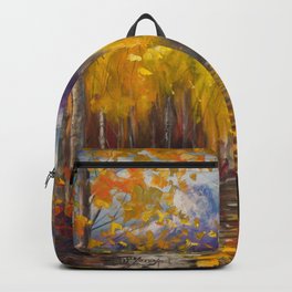 Uncompahgre National Forest Painting Backpack | Olena Art, Tree, Beauty In Nature, Painting, Lena Owens, Change, Chimney, Cloud, Color, Original Painting 