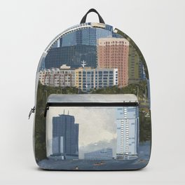 Austin, TX Skyline Painted Illustration Backpack