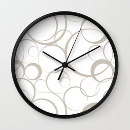 Taupe and White Funky Ring Circle Pattern Pairs Diamond Vogel 2022 Popular Colour Palatine 0370 Wall Clock