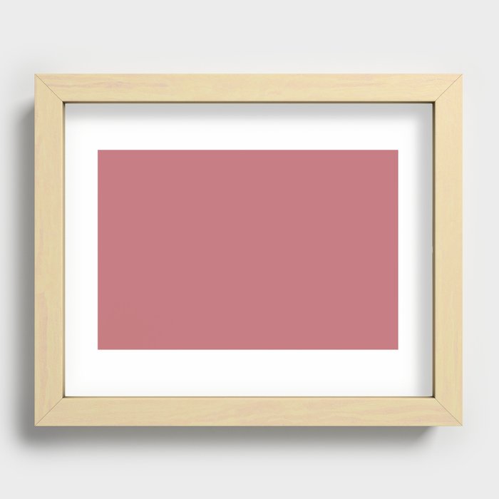 Medium Pink Solid Color Cranberry PPG1051-5 - All One Single Shade Hue Colour Recessed Framed Print