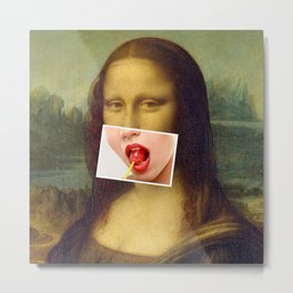 Mona Lisa lollipop Metal Print