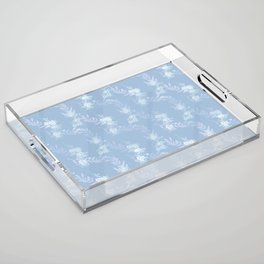 Floral Botanical Vertical Print // Periwinkle and Cream (blue)  Acrylic Tray