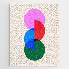Balanced Geometric Shapes in Retro Vibrant Colors Jigsaw Puzzle