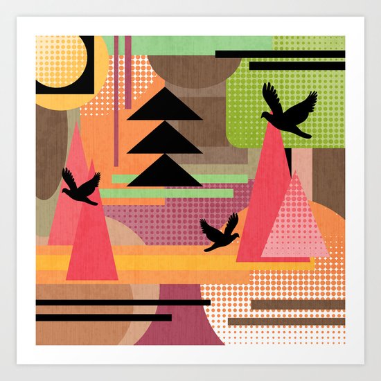 3 Flew Over. Art Print