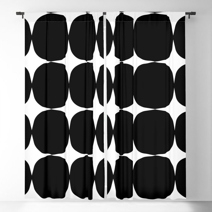 Retro '50s Shapes in Black and White Blackout Curtain