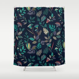 Colorful & Vivid Geometric Tropical Flowers Shower Curtain