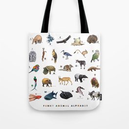 Funky Animal Alphabet Tote Bag
