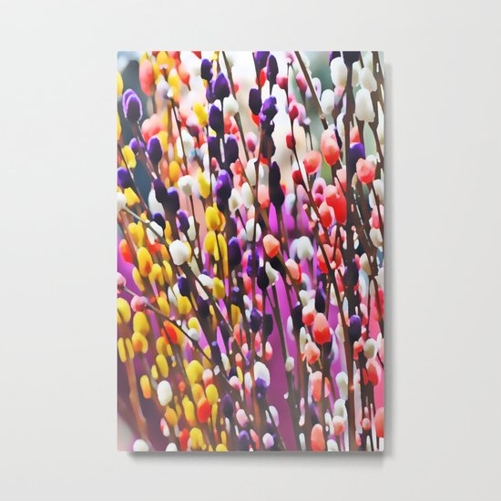 Abstract Pussy Willows Metal Print