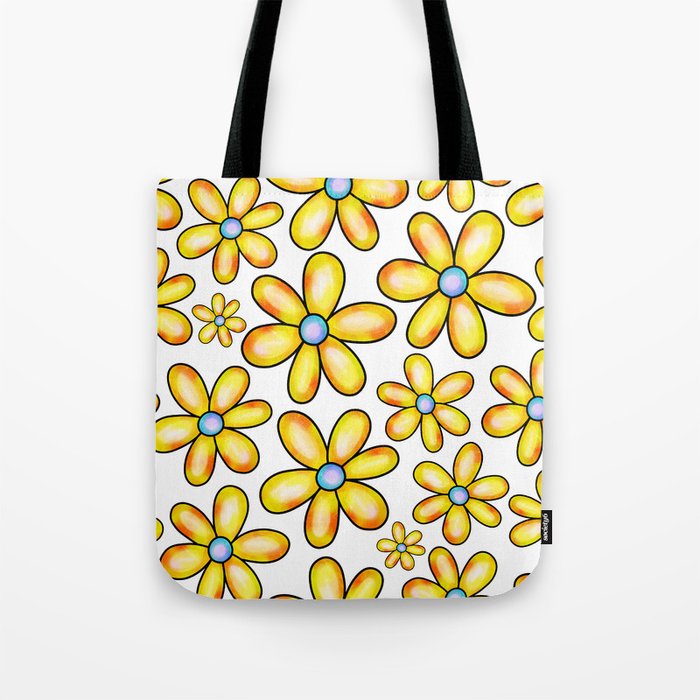 Doodle Spring Flower Pattern 01 Tote Bag
