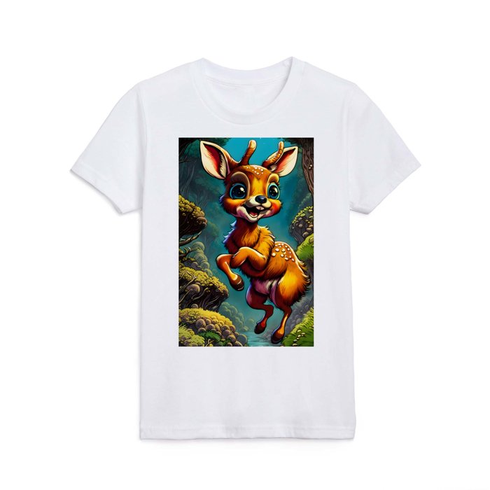 Happy Deer picture Kids T Shirt