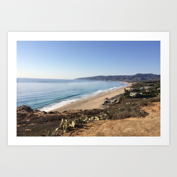 Malibu, California - Coastline Art Print