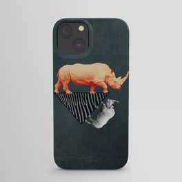 The orange rhinoceros who wanted to become a zebra iPhone Case