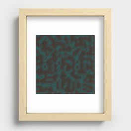 Green Geometric Pattern Design Recessed Framed Print