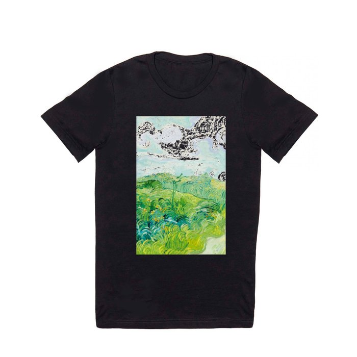 Green Wheat Fields, Auvers by Vincent Van Gogh (1890) T Shirt