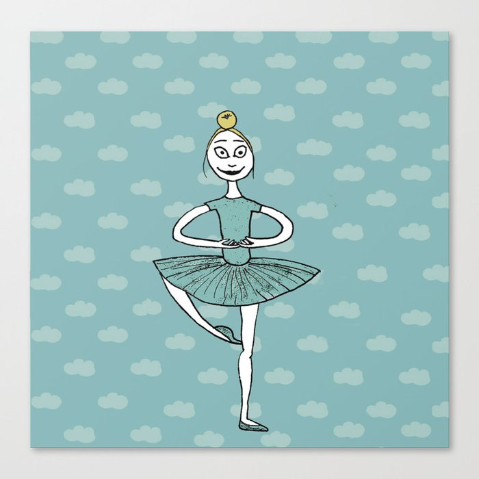 Ballet girl blue passe Canvas Print