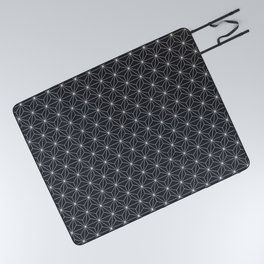 Asanoha Pattern Gray Picnic Blanket
