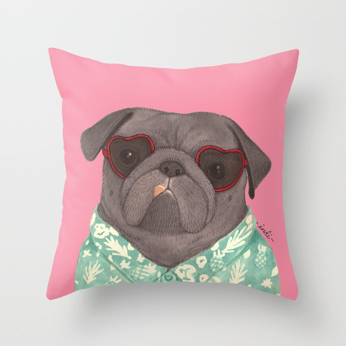 pug throw pillow