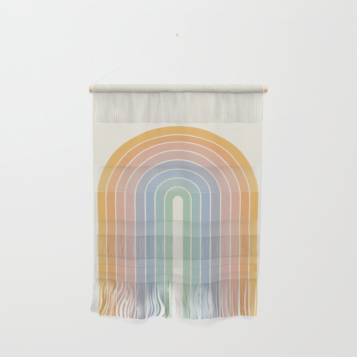 Gradient Arch XIII Retro Mid Century Modern Rainbow Wall Hanging