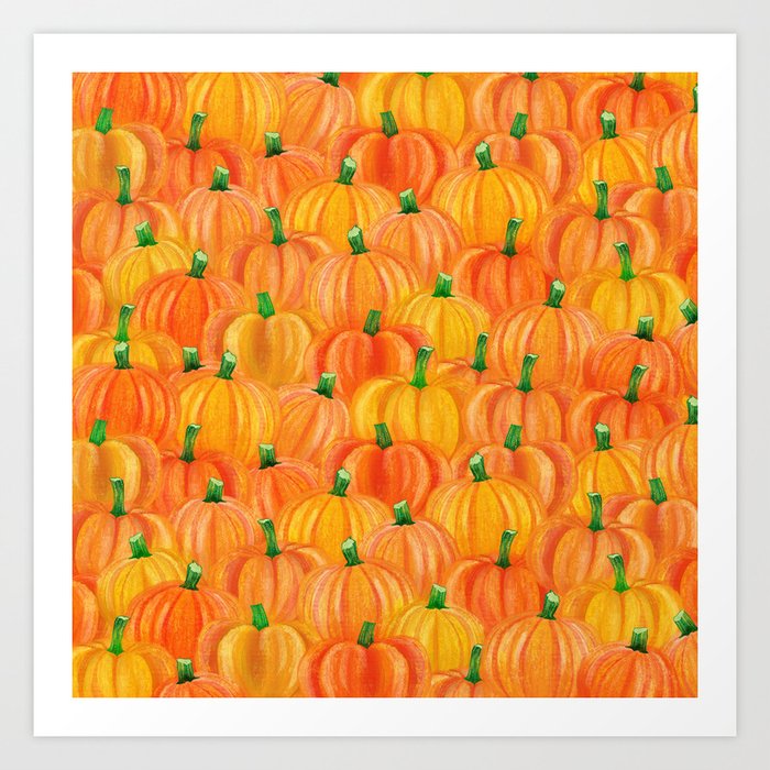 Pumpkin Pattern Art Print