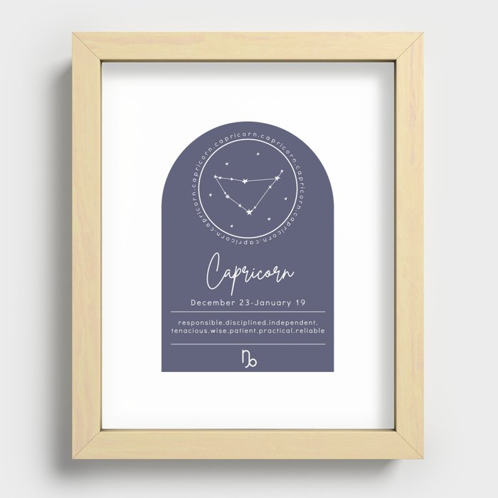 Capricorn Zodiac | Denim Arch Recessed Framed Print