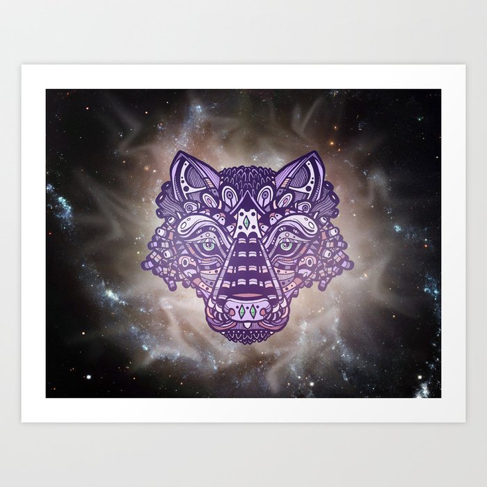 Cosmic Wolf Art Print