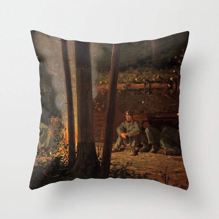 In Front of Yorktown by Winslow Ho mer (1862-63) Throw Pillow