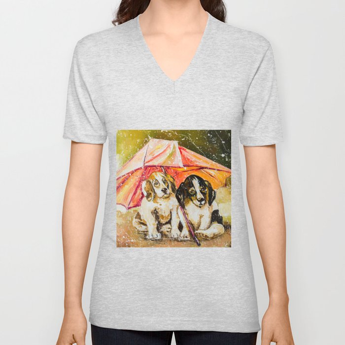 LOST IN THE RAIN V Neck T Shirt