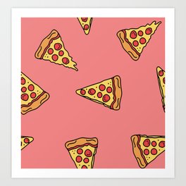 Pizza Pattern  Art Print
