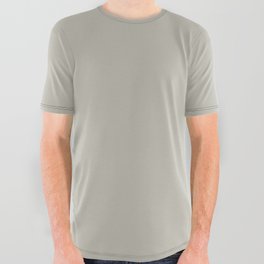 Pale Green Gray Solid Color Pairs PPG Hurricane Haze PPG1032-2 - All One Single Shade Hue Colour All Over Graphic Tee