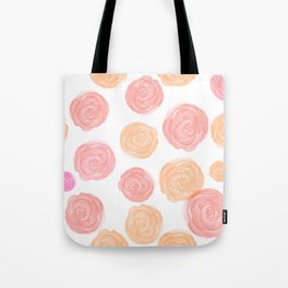 Delicate Soft Pastel Roses Pattern Tote Bag