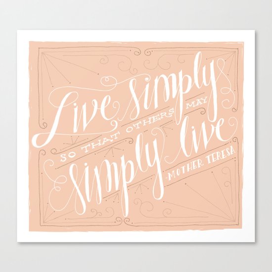 Live Simply Canvas Print