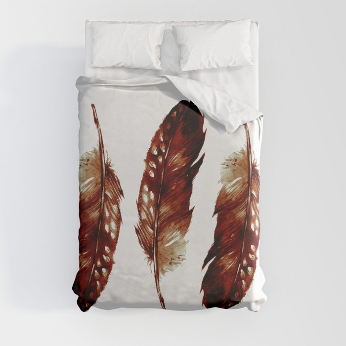Three Feathers Brown Duvet Cover