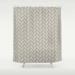 Minimalist Leaves in Gray Shower Curtain