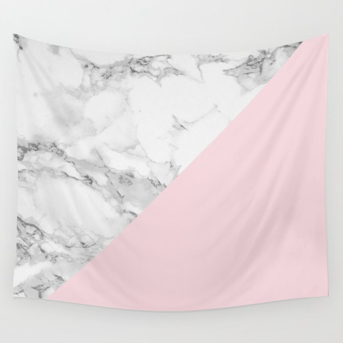 Marble + Pastel Pink Wall Tapestry