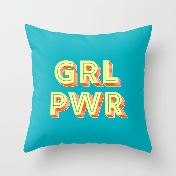 GRL PWR no2 Throw Pillow