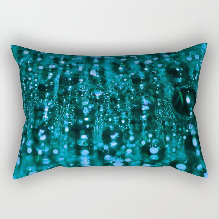 Teal Fractal Rectangular Pillow