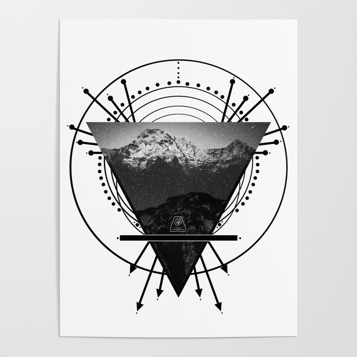 Wiccan Earth Element Symbol Pagan Witchcraft Triangle Poster