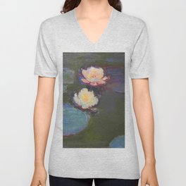 Monet, water lilies or nympheas 2 Circa 1898 water lily V Neck T Shirt