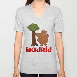 MADRID: Bear and Madrono (v.2) V Neck T Shirt