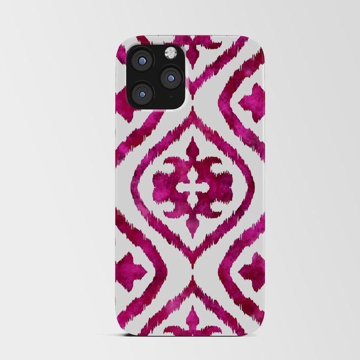 Fuchsia Ethnic Ikat Pattern iPhone Card Case