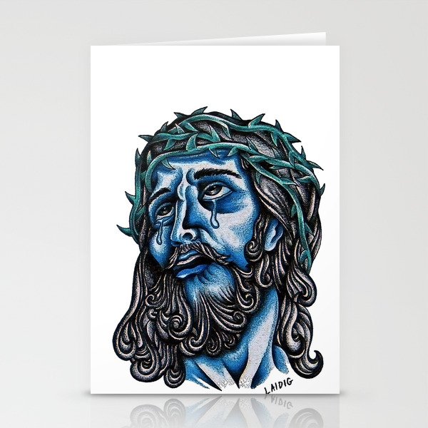 The Blue Jesus  Stationery Cards