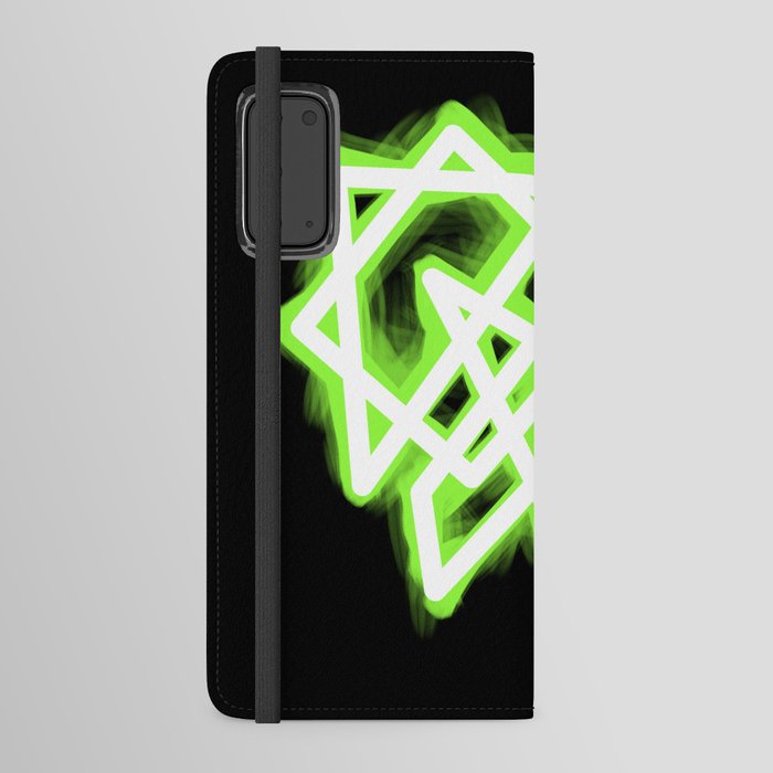 Glowing green cyberpunk pattern Android Wallet Case