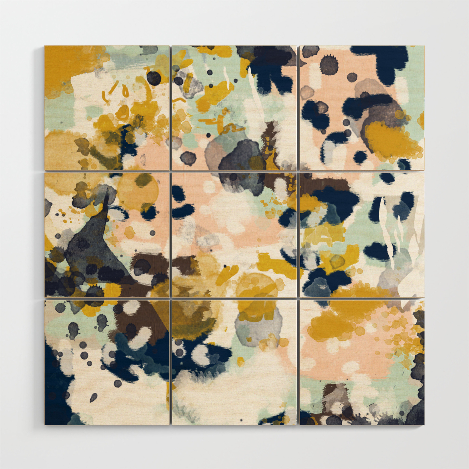 Sloane Abstract Painting In Modern Fresh Colors Navy Mint