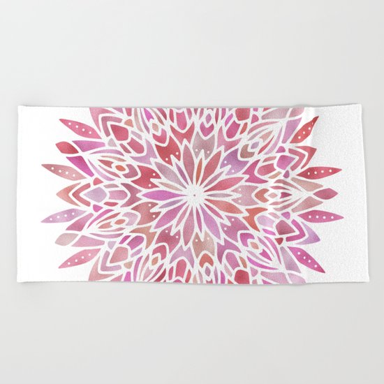Mandala Pink Gold Beach Towel