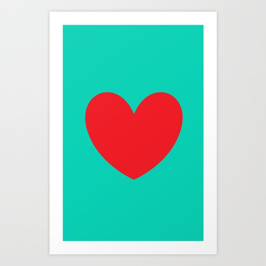 Red heart Art Print