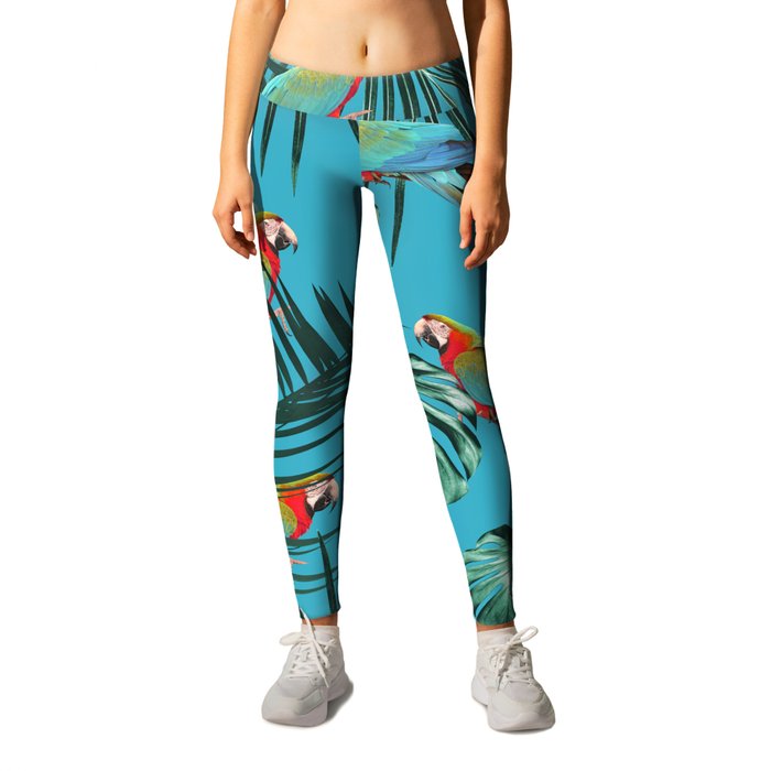 Parrots in the Tropical Jungle #1 #tropical #decor #art #society6 Leggings
